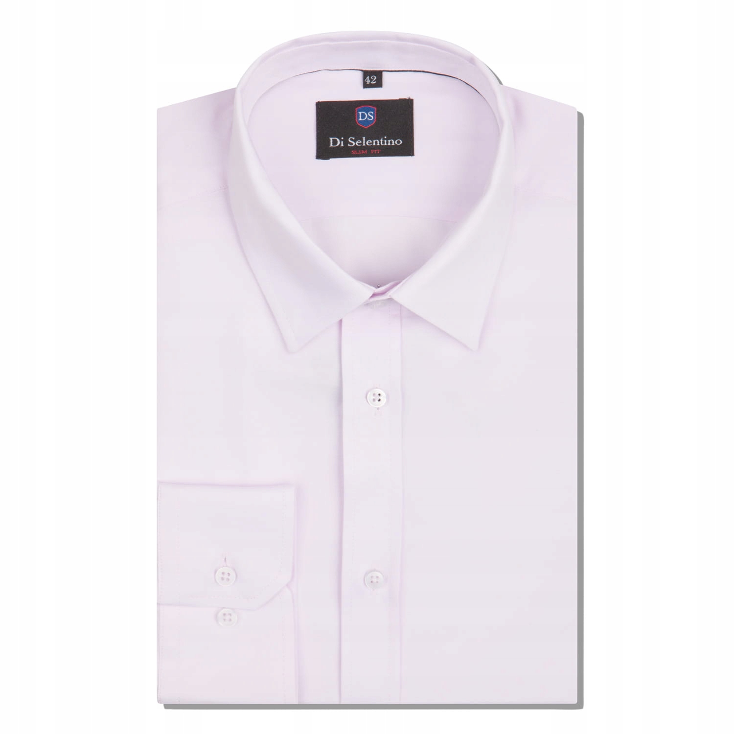 

Koszula męska gładka różowa slim pudrowy Róż 44