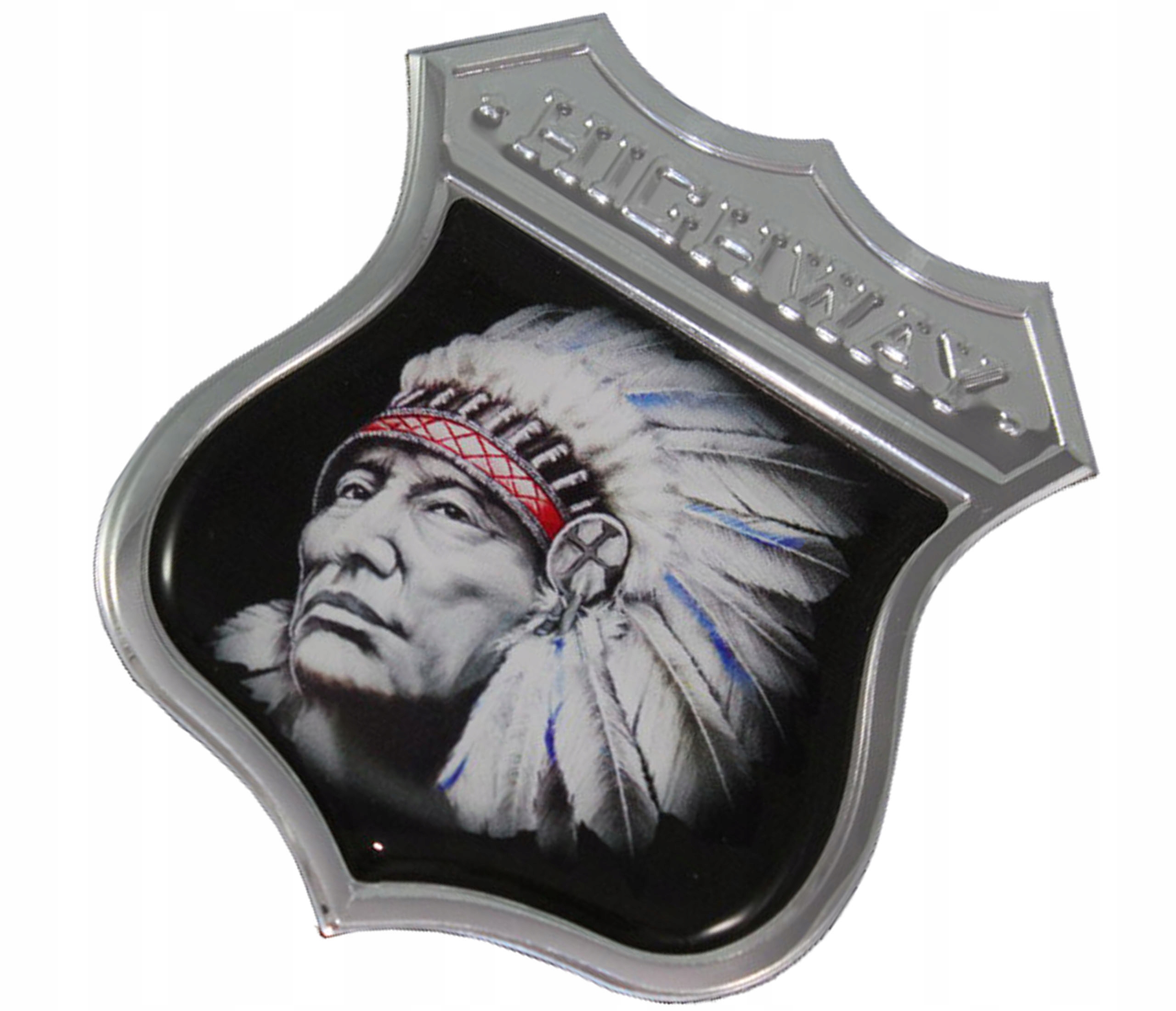 NAKLEJKA EMBLEMAT ALUMINIOWY - INDIANIN HIGHWAY Producent Motonet