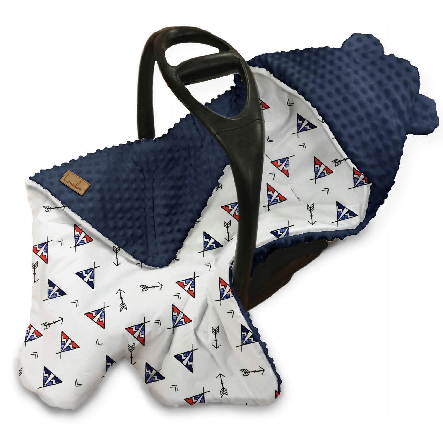 OTULACZ DO FOTELIKA TIPI INDIANIE MINKY GRANATOWY