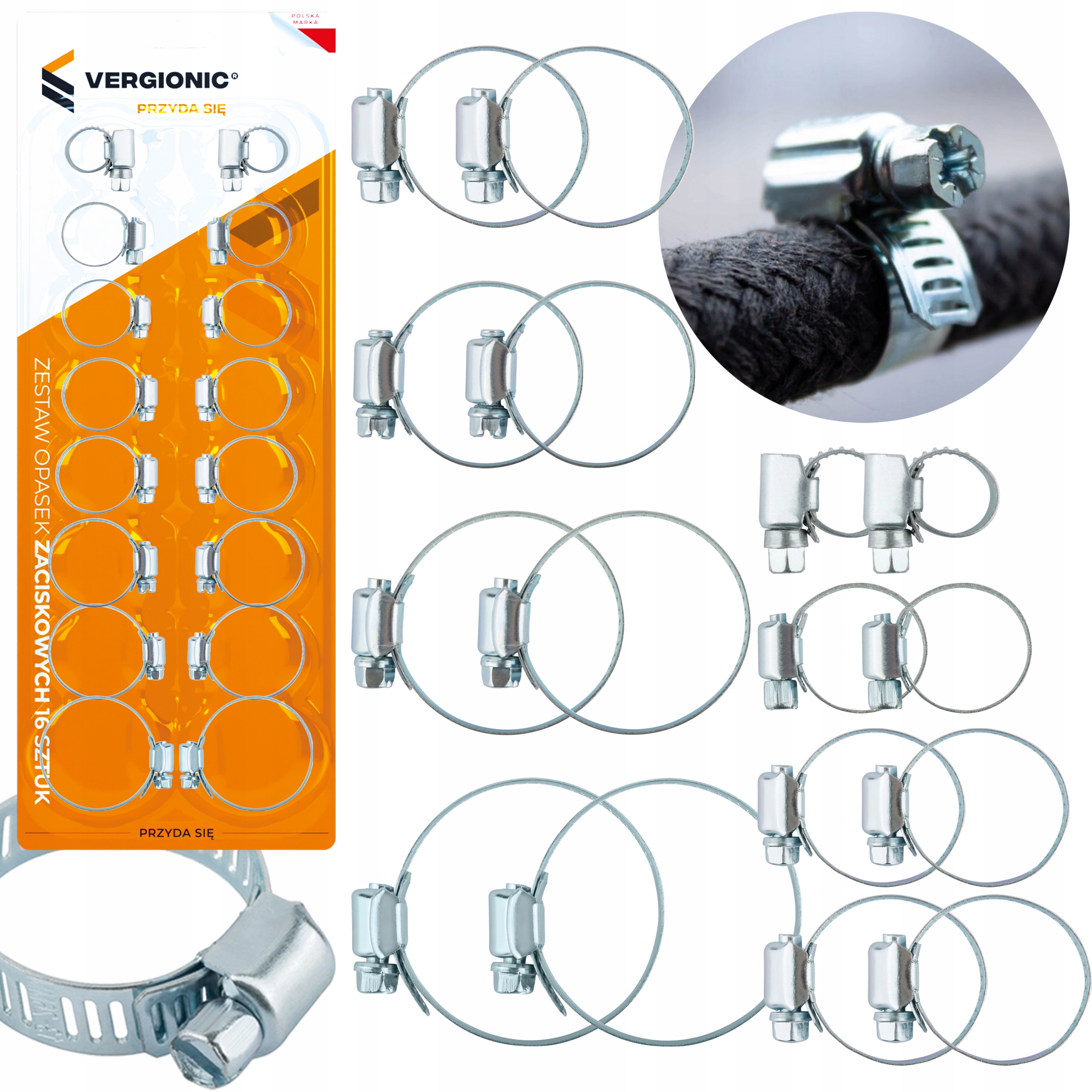 Opaska ślimakowa opaski na węża skręcane 16 sztuk 19-29mm 0337