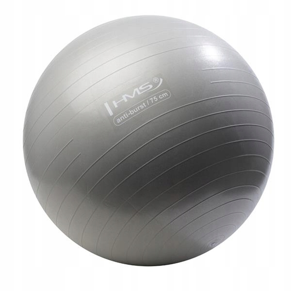 Piłka Rehabilitacyjna 75cm Hms Anti-Burst Szara Pompka Fitness Pro