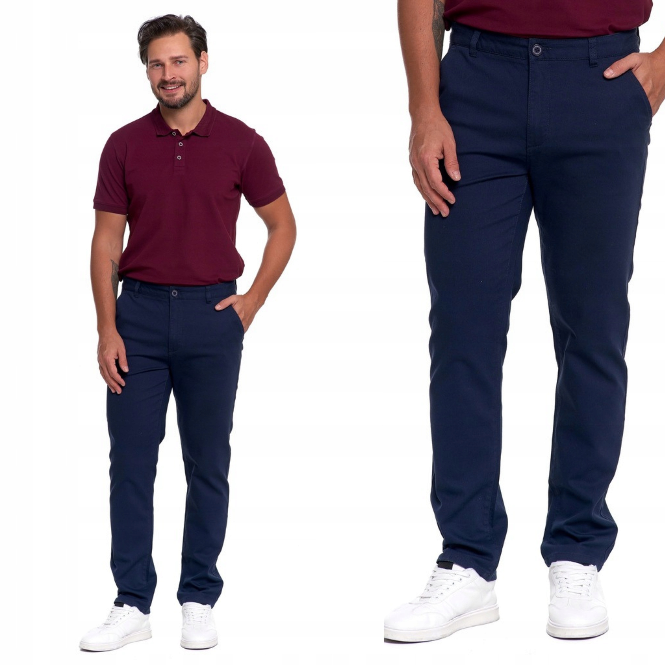 Podnie Męskie Moraj Chinosy Z Prostą Nogawką Modne Rozm. 33