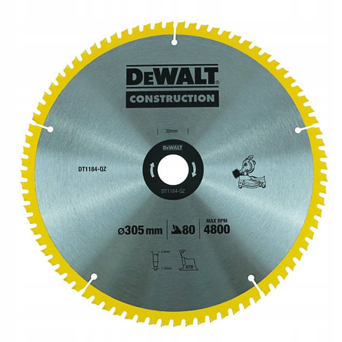 

DeWalt Tarcza tnąca do drewna 80z DT1184 305x30 mm