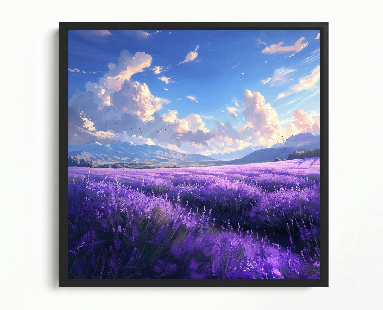 Rám Na Obraz Americká Krabička Krajina Hory Kopce Pole Levandule Mraky 50x50