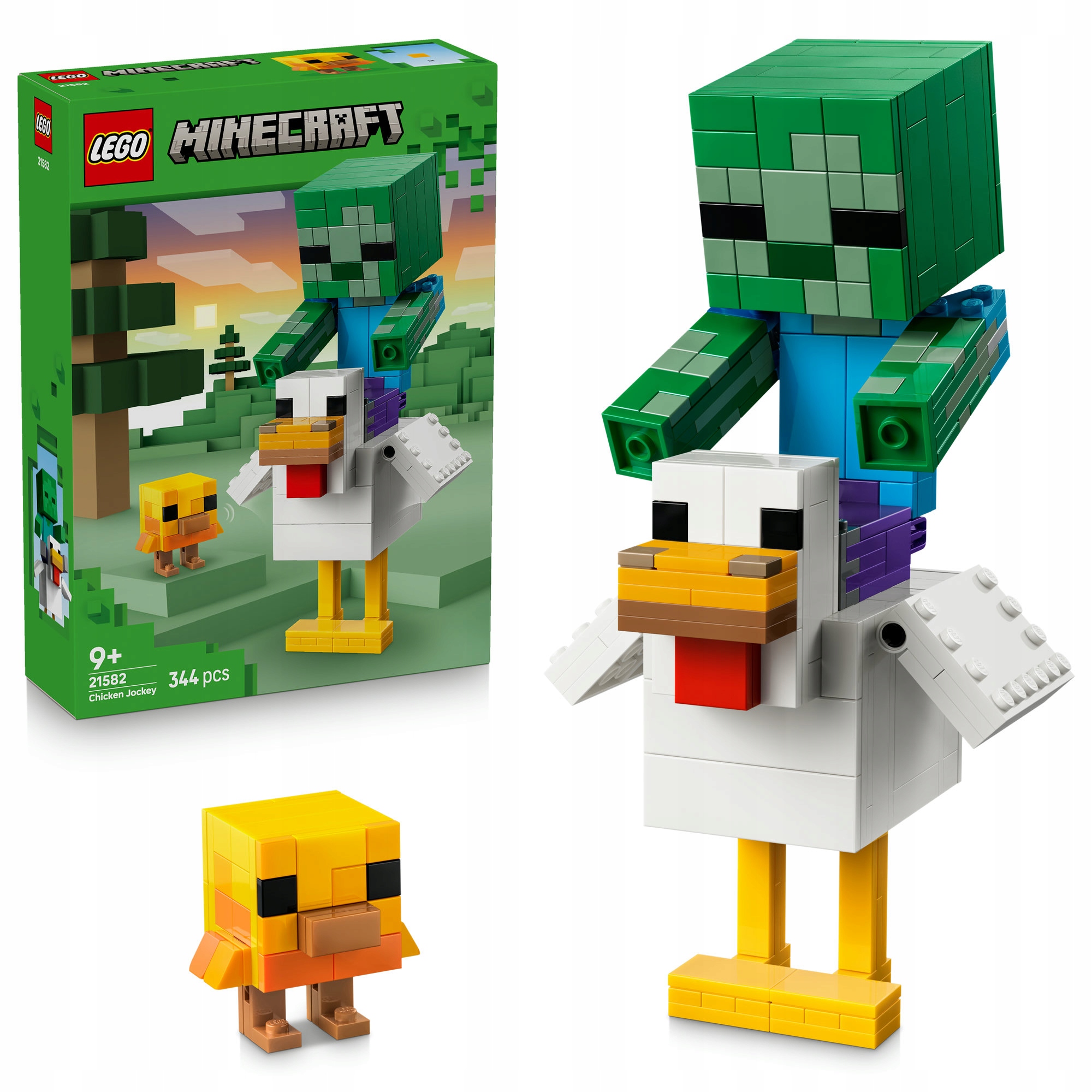Lego Minecraft 21582 Kurzy Jezdec 344 dílků Zombie Kuřecí sada
