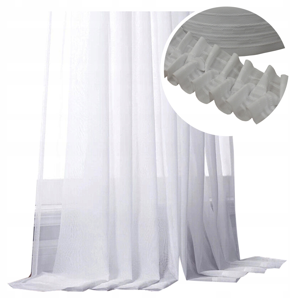 Hotová Záclona Z Woalu záclona voál biela na páske 600x250 cm výška