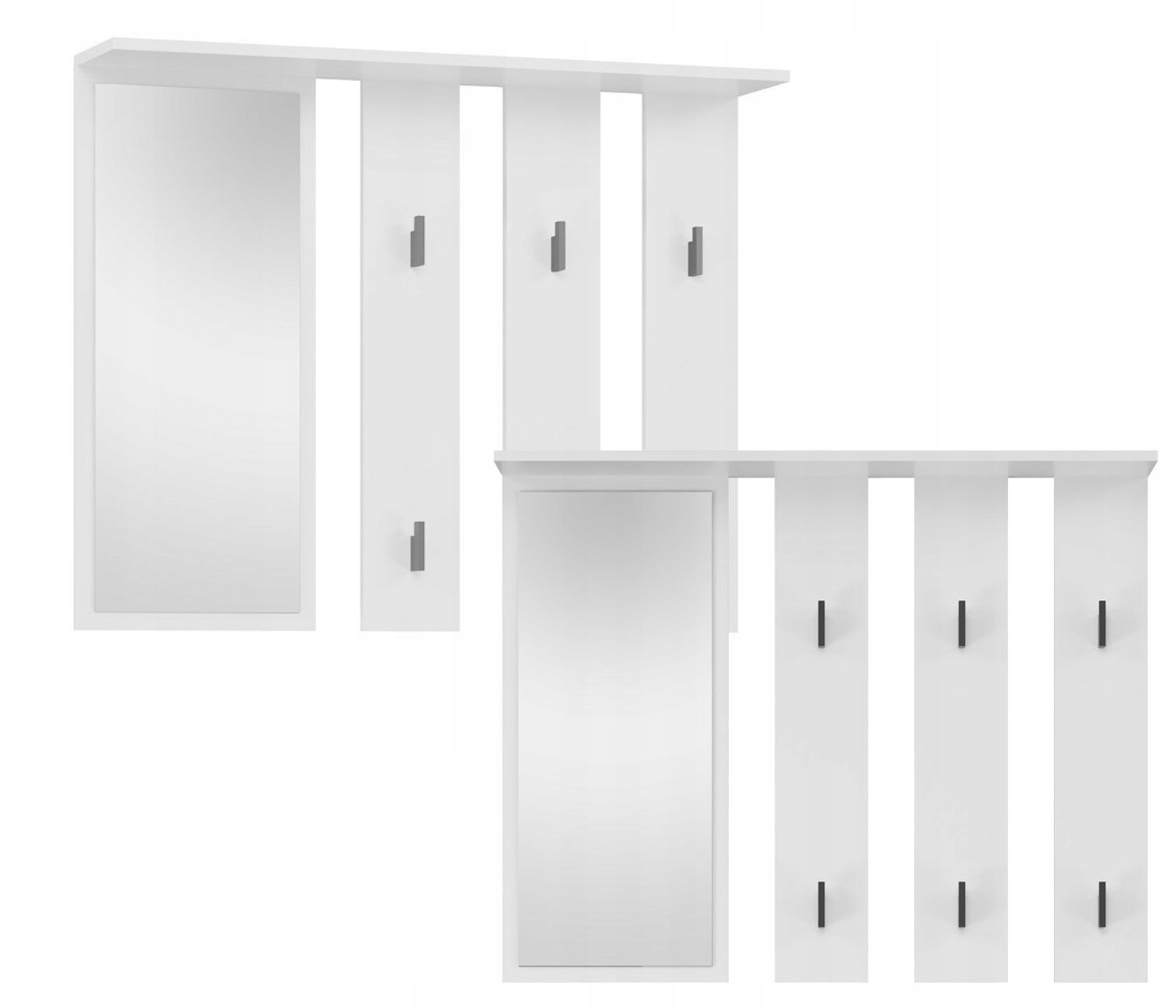 WIESZAK NA UBRANIA Z LUSTREM ŚCIENNY HAKI PÓŁKA DO PRZEDPOKOJU