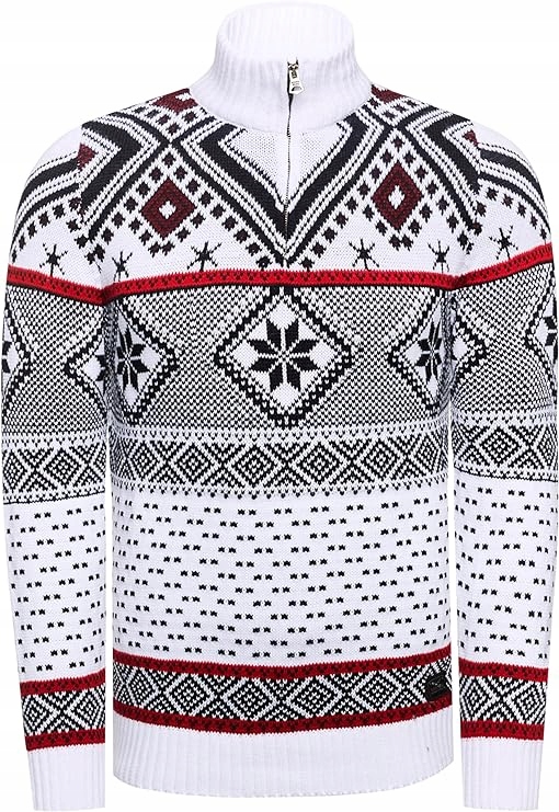 Pánský Svetr Norwegský Vánoční Na Zip Rolák Stojáček XXL
