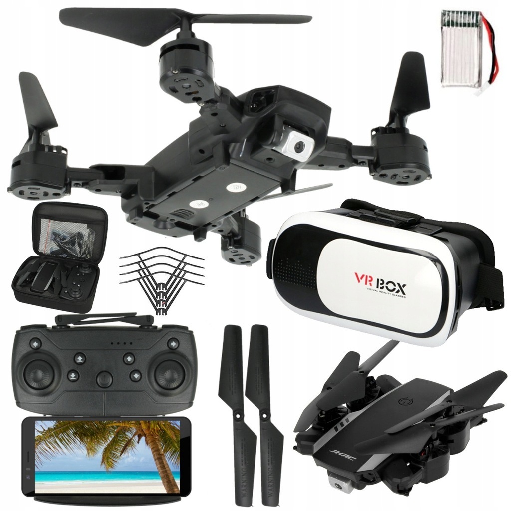 Dron Skládací Wifi kamera Živý náhled Návrat Vznášení Brýle Vr 3D