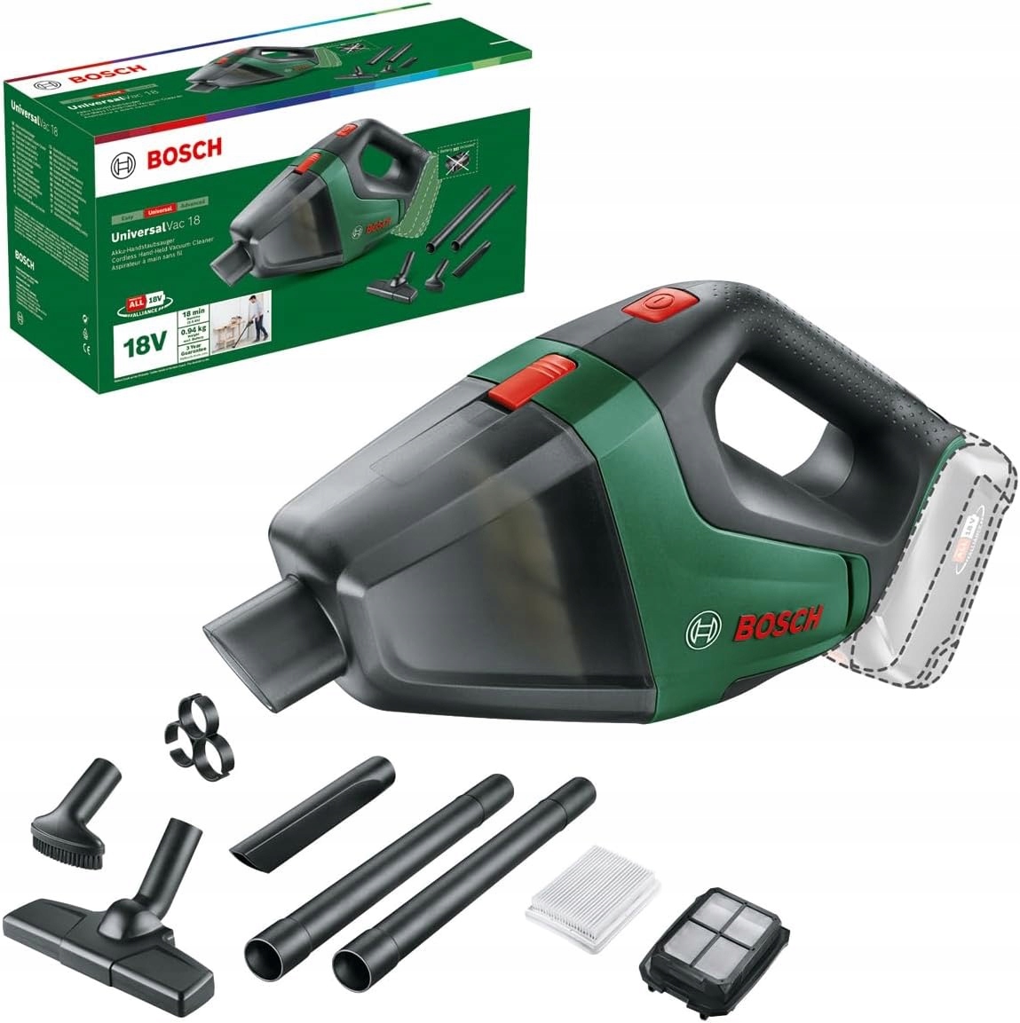 Bosch Diy UniversalVac 18 Ręczny odkurzacz akumulatorowy 06033B9102