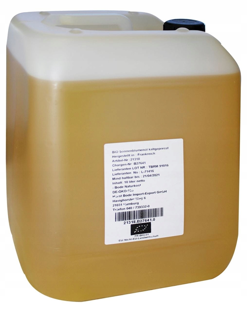 Levně Slunečnicový Olej Lisovaný Za Studena Bio 10 L