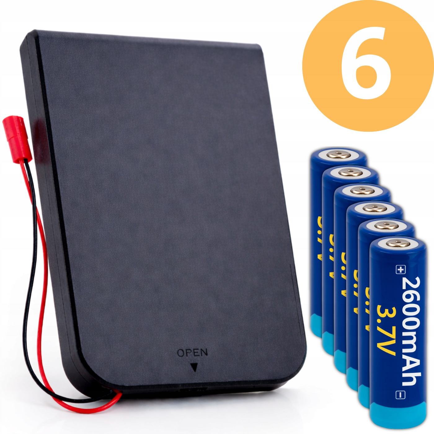 Ładowarka Akumulatorków 18650 Zapasowa Bateria 6x Akumulator 2600mAh 3.7V