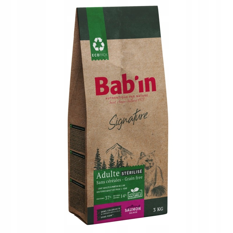 Bab'in Signature Neutered Adult losos bez obilovin pro kočky 3 kg