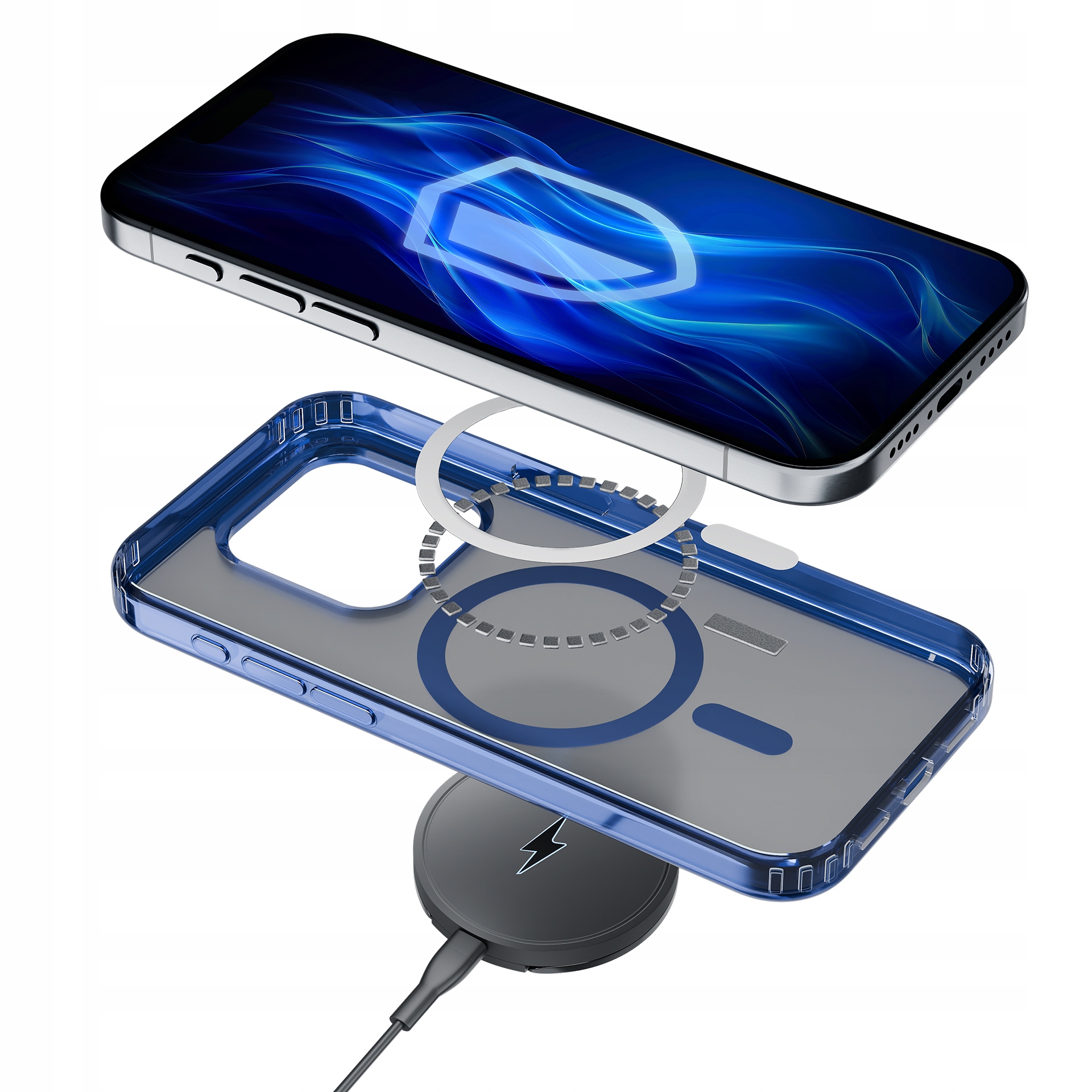 Etui 3mk Frosty MagCase Blue na Apple iPhone 14 Pro przezroczyste 3mk