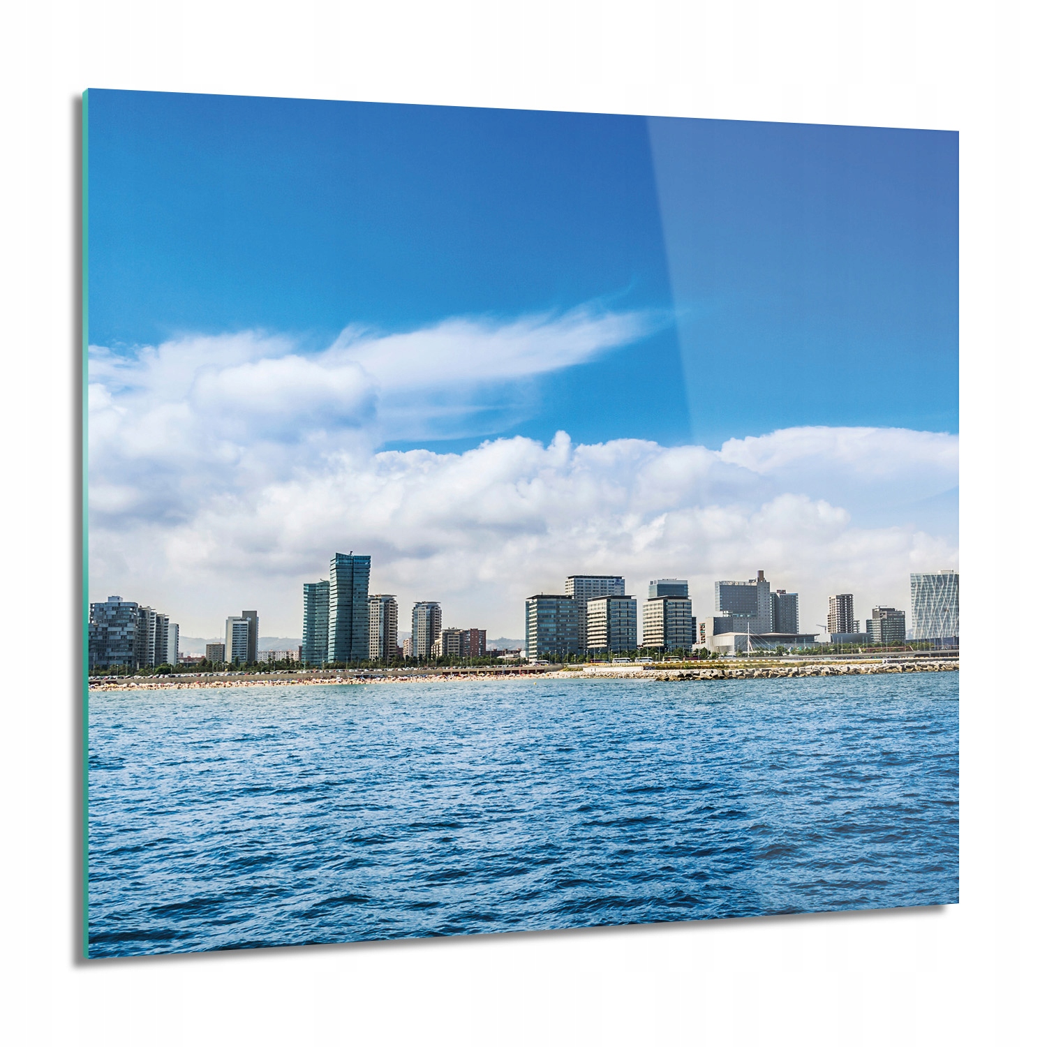Barcelona mrakodrapy Obraz na skle nástěnný 60x60