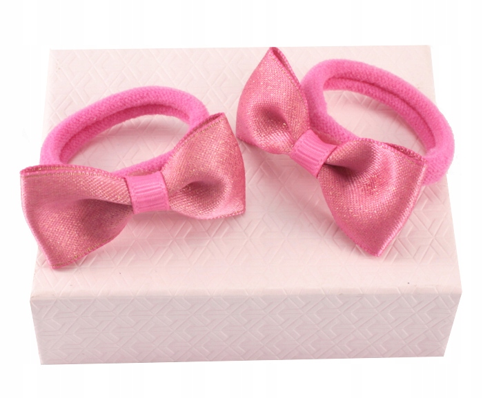 

Gumki Do Włosów Kokardki Błysk Róż 2 Sztuki