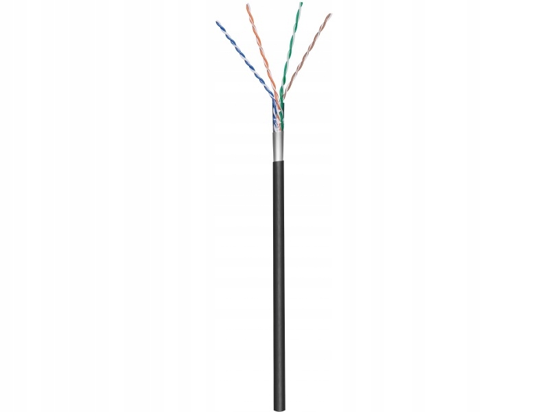 Goobay 57295 100m Cat5e F/UTP (FTP) Czarny kabel sieciowy