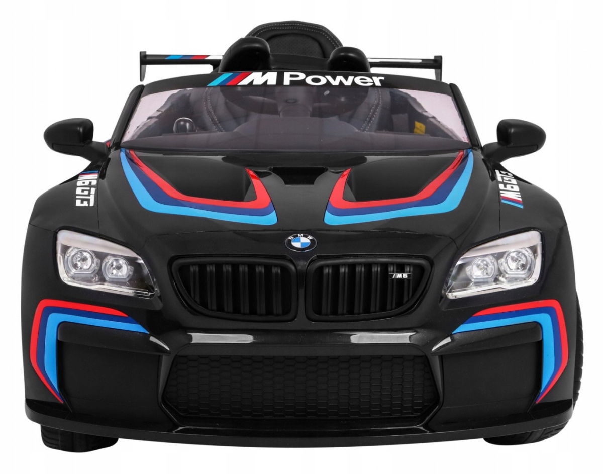 Bmw M6 GT3 Auto na akumulator dla dzieci Czarny Nawiew powietrza Dźwięk