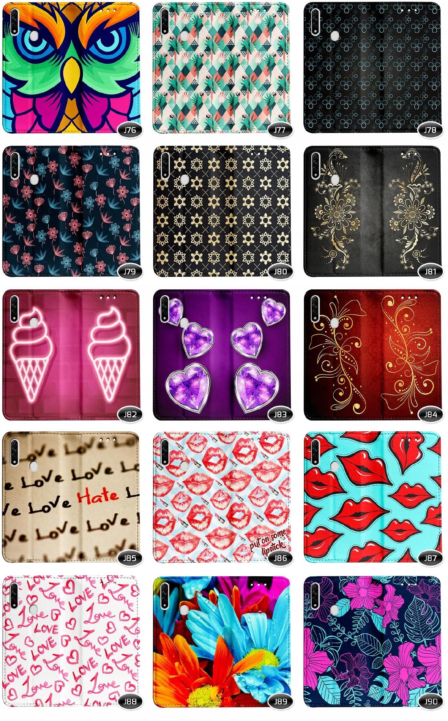 Etui Portfel FOTO Case STOJAK MAGNES WZORY OBUDOWA SZKŁO do OPPO A31 2020 Kolekcja Modern ART CASE BOOK