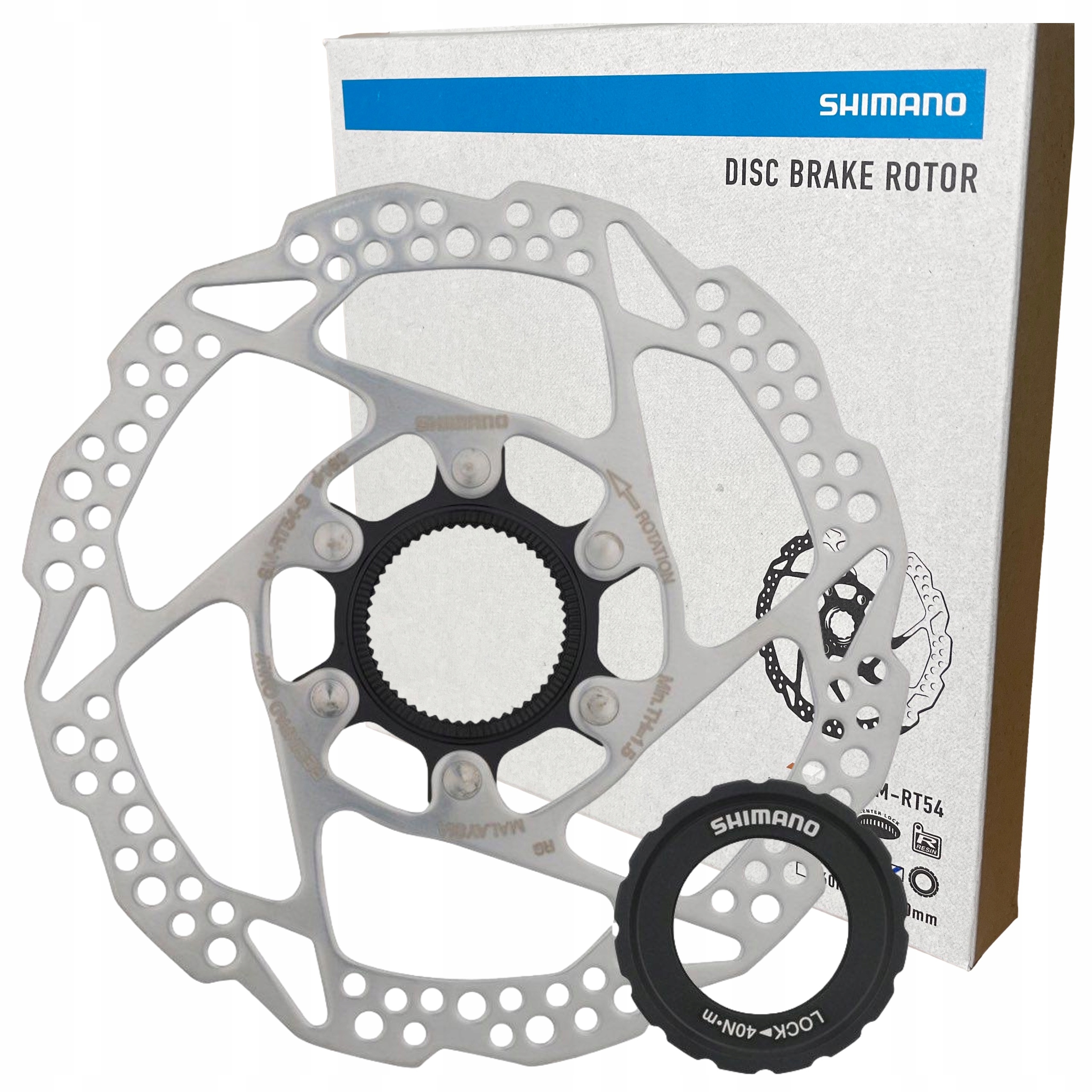 Tarcze Hamulcowe 180mm Shimano CenterLock na Nakrętkę Deore SM-RT54 Box Org