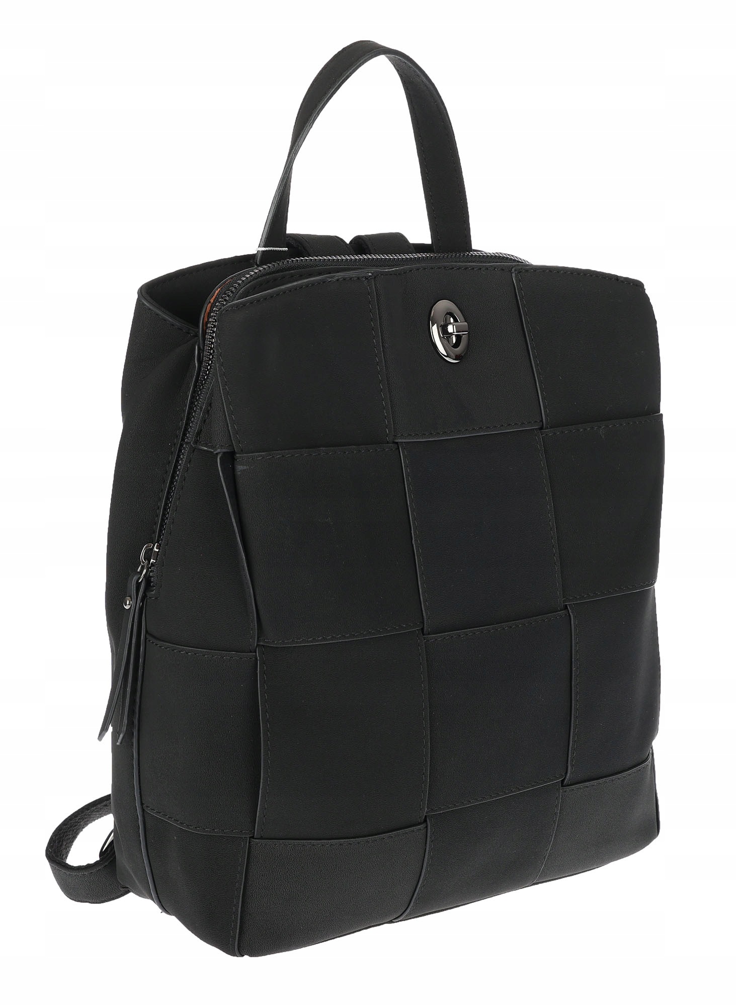 Batoh Pletená kabelka 3 komory Velký Elegantní Městský SP66 Černý