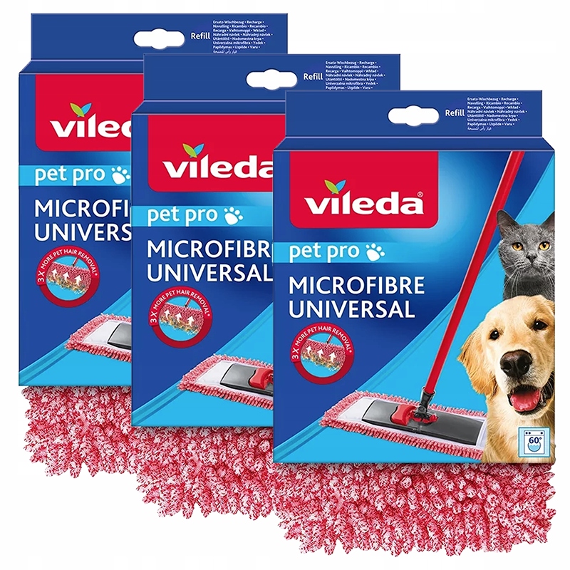 Levně Vložka do mopu Mop na srst a vlasy Vileda Pet Pro 3 ks