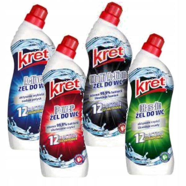 

Kret wc płyn do toalet 750ml zestaw 4 sztuki