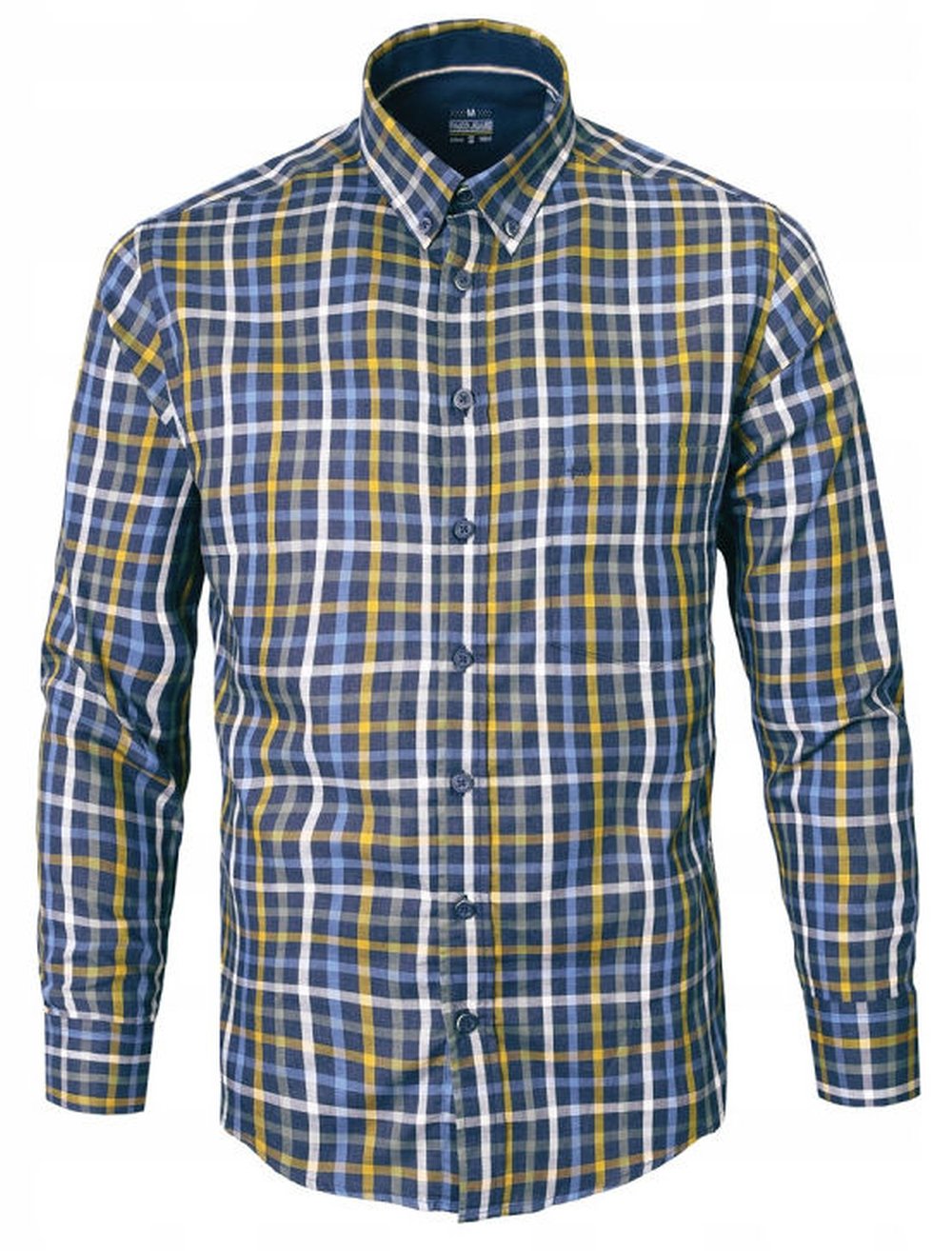 Lehce vypasovaná košile Button Down Pako Jeans Barevná mřížka XXL