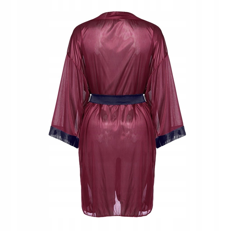 SATYNOWY SZLAFROK DAMSKI KOMPLET PODOMKA + STRINGI Kolor wielokolorowy