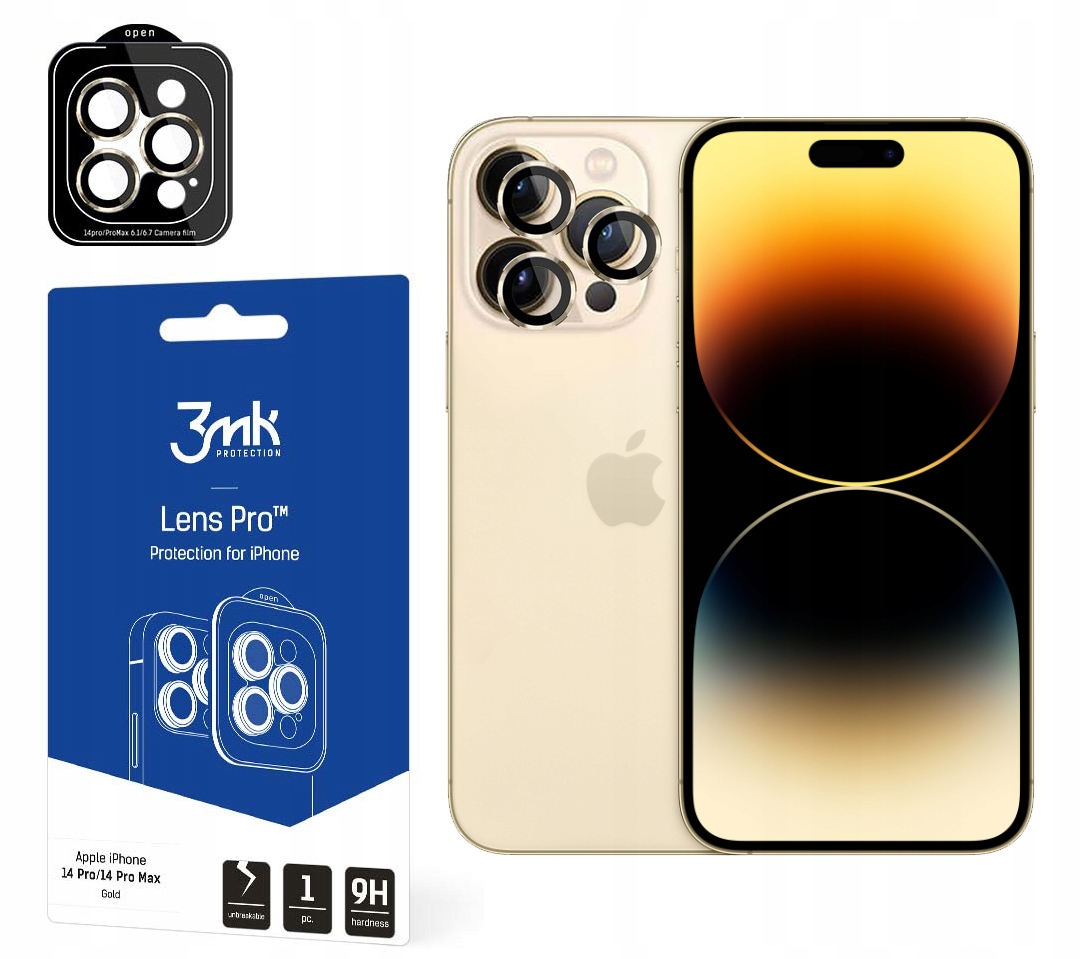 

Lens Pro 3MK Gold do iPhone 14 Pro Pro Max