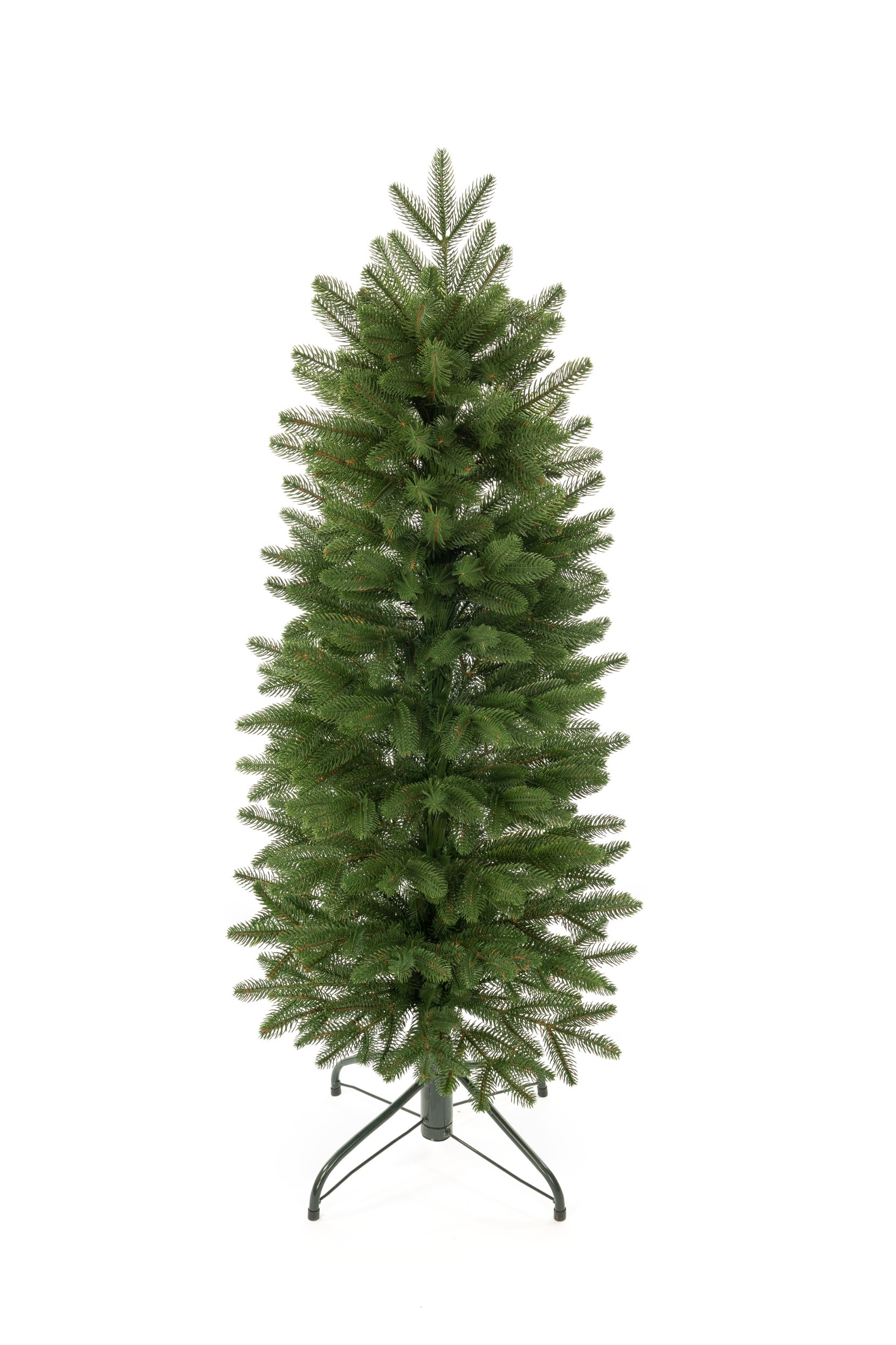 Umelý Vianočný Stromček Úzky smrek Royal Slim 100 % Pe 125 cm Kovový stojan na jutu