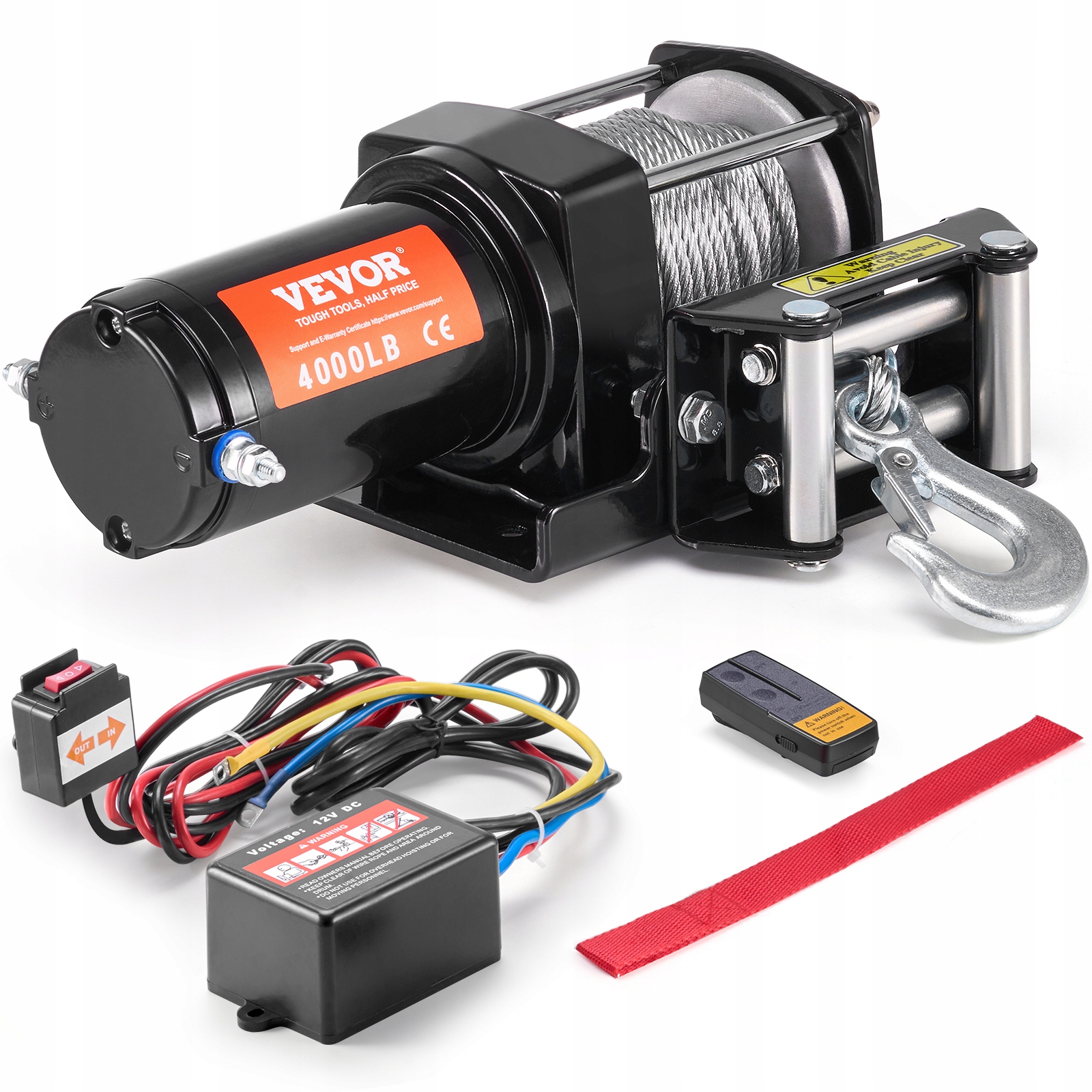 Elektrický Navijak Vevor 4000 Lb 12V DC Bezdrôtový Diaľkový Ovládač
