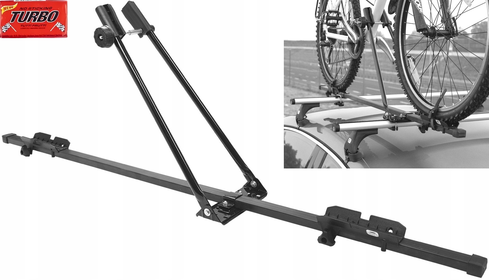 Uchwyt bagażnik rowerowy na dach na rower Amos belkowy stalowy czarny