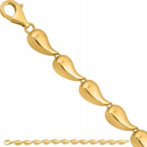 Náramek ze zlata 585 z kombinovaných prvků ve tvaru slzy jako dárek