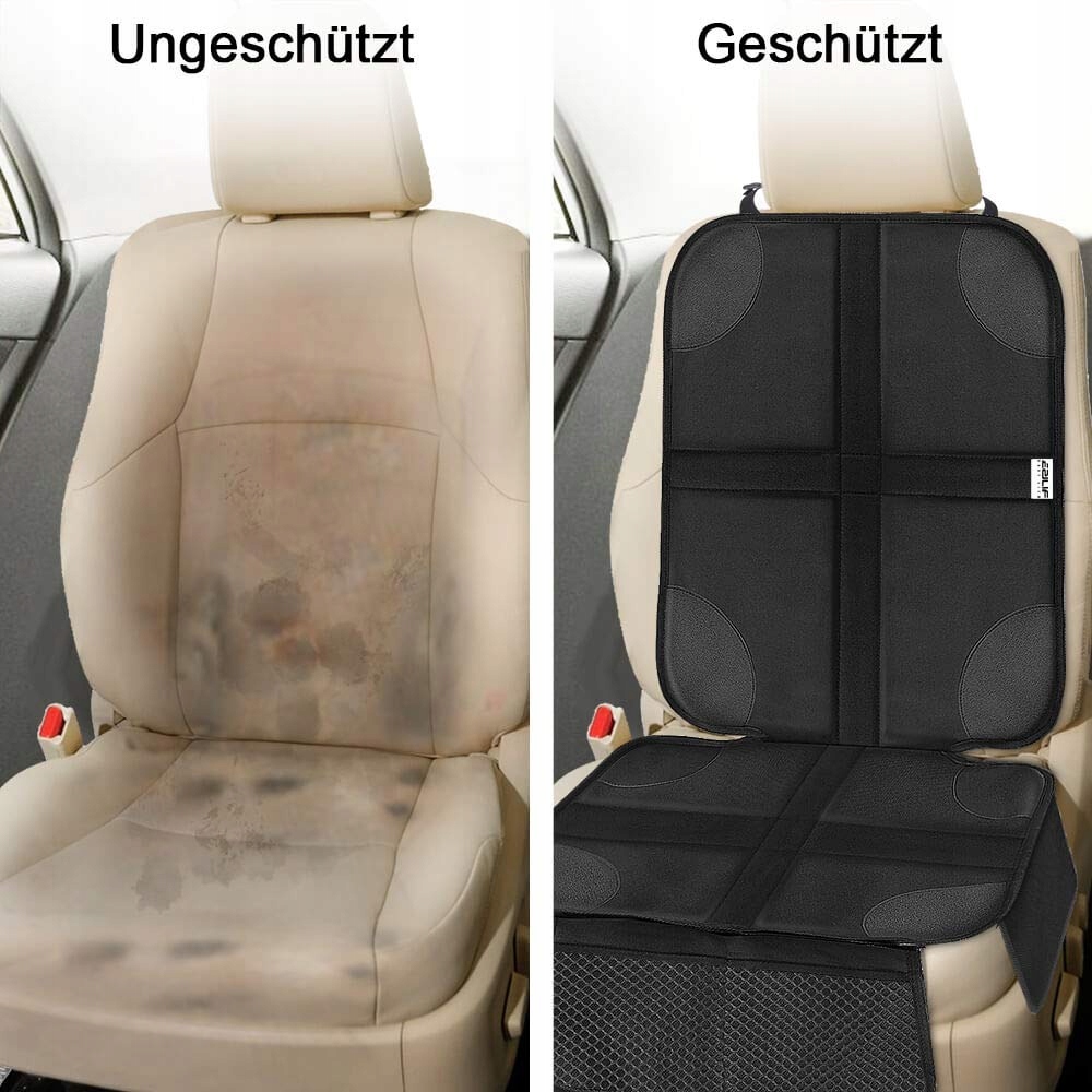 EZILIF Ochraniacz Fotelika Dziecięcego 2 Sztuki ISOFIX Czarny — miniatura 4