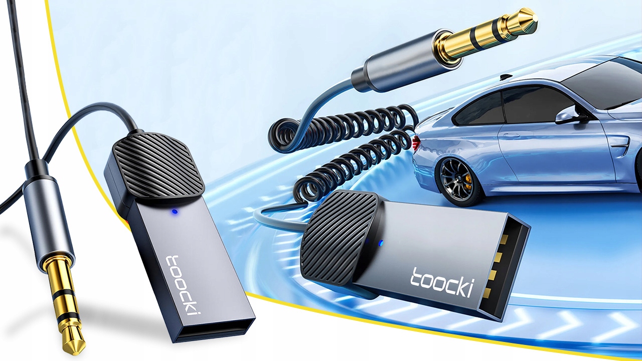 TRANSMITER BLUETOOTH FM SAMOCHODOWY ODBIORNIK AUDIO ADAPTER DO AUX USB 5.0 Źródło sygnału bluetooth