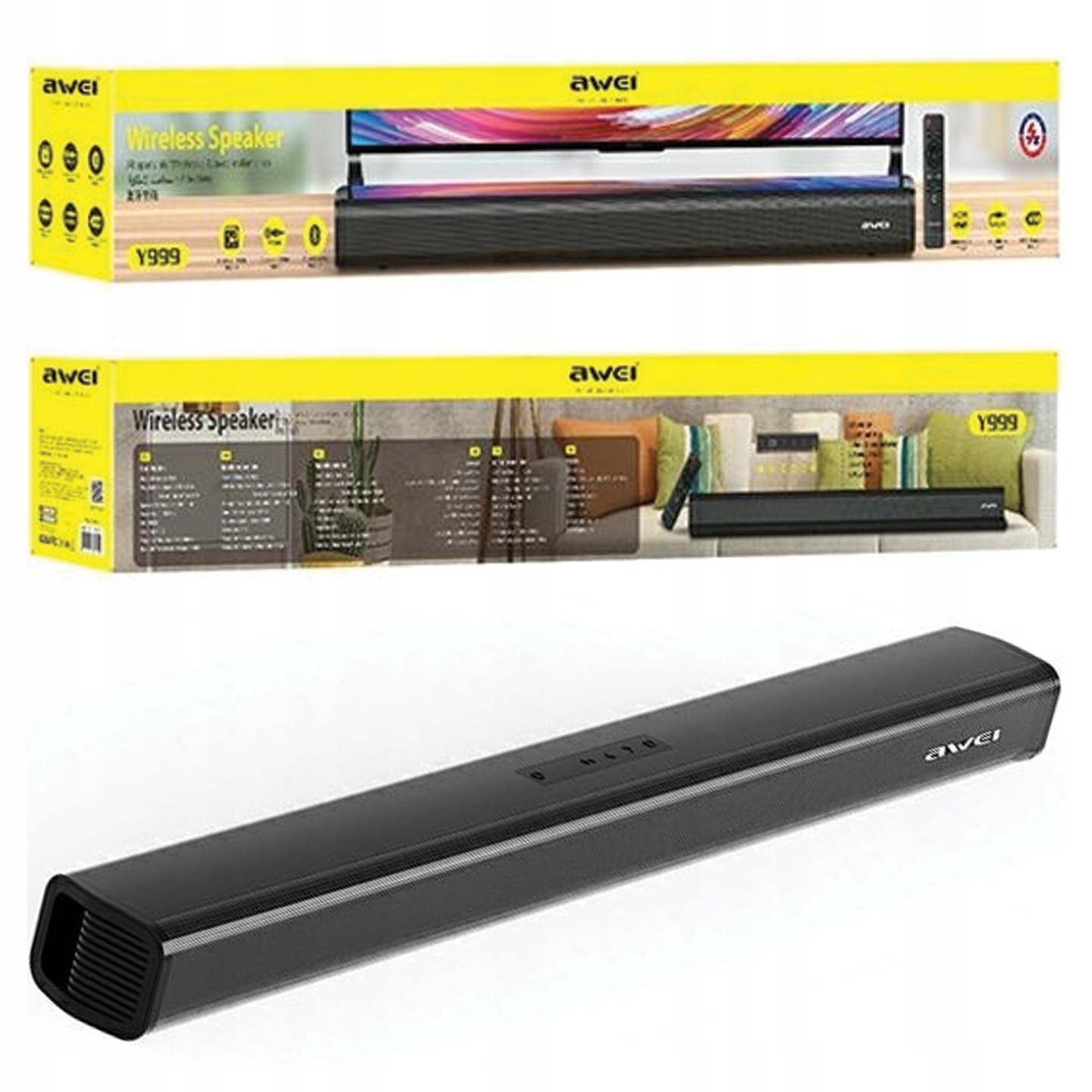 Awei Soundbar Bluetooth Y999 černý/černý