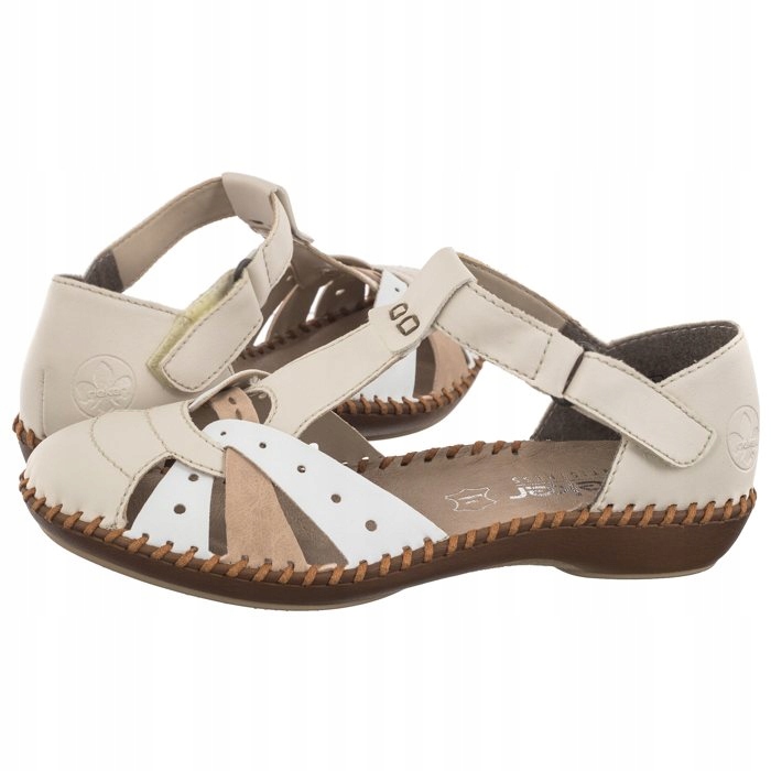 Boty na léto Dámské sandály Obuv Rieker Béžová M1655-61