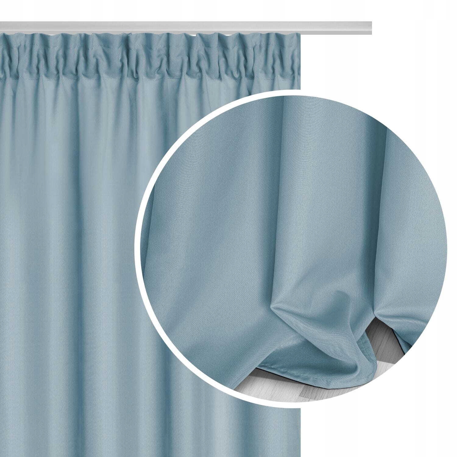 ZASŁONY 140x150 BŁĘKITNA VIVA TAŚMA