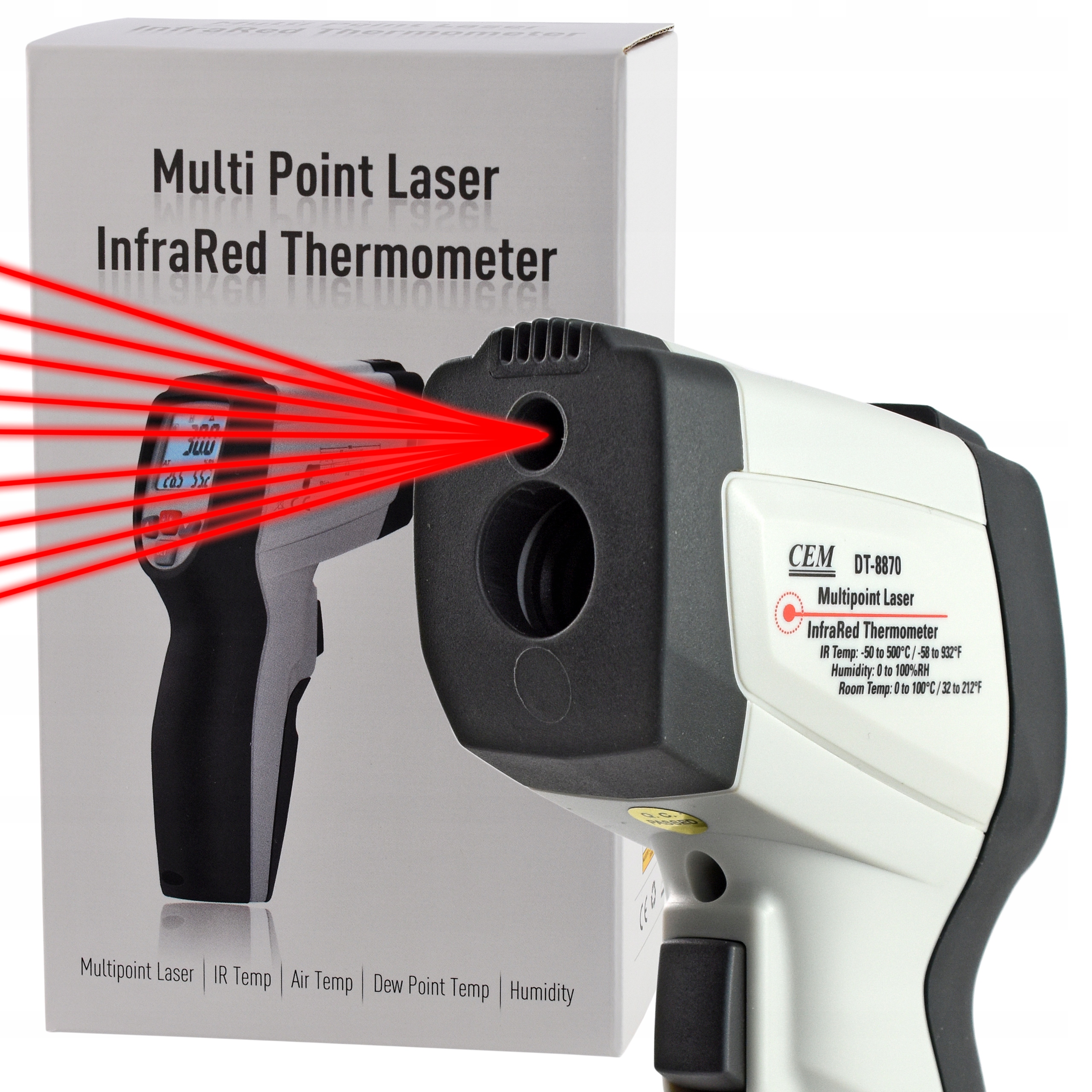 

Pirometr termometr laserowy Multi Laser 800-1370°C