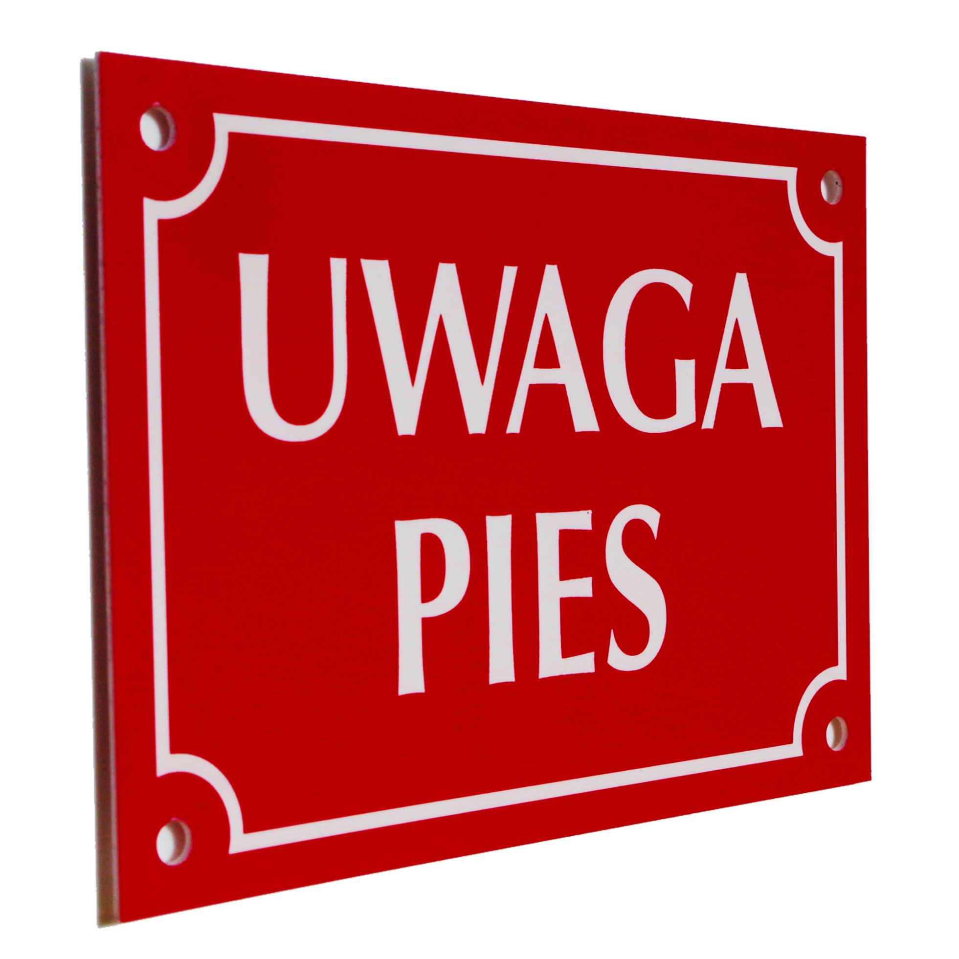 Tabliczka tablica Uwaga pies, 14x19, grawer