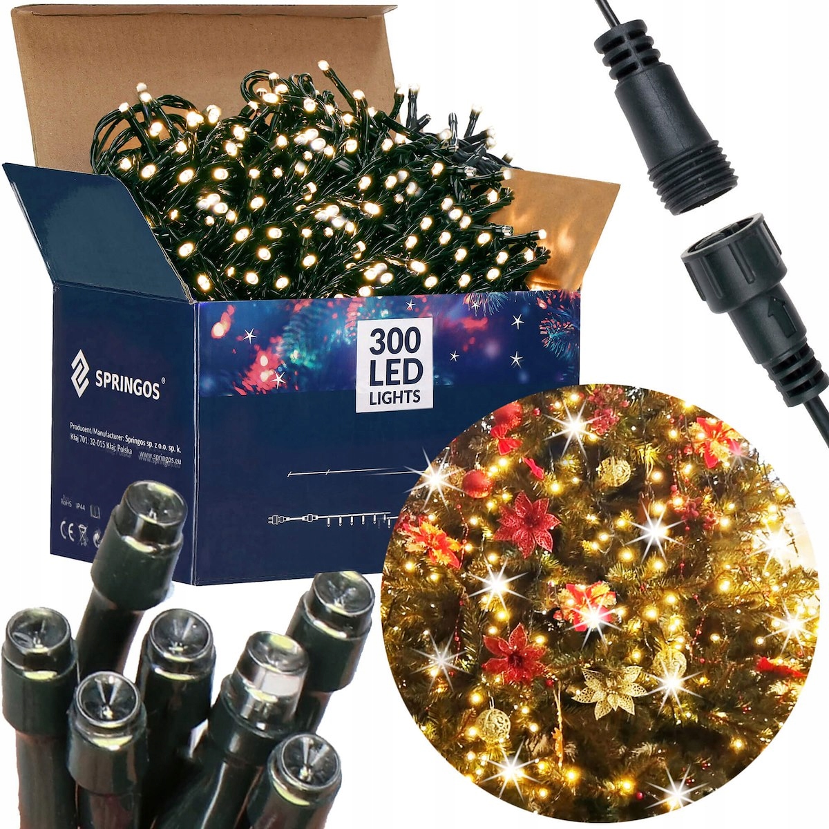 

Lampki Choinkowe 300 Led Zewnętrzne Stałe Flash