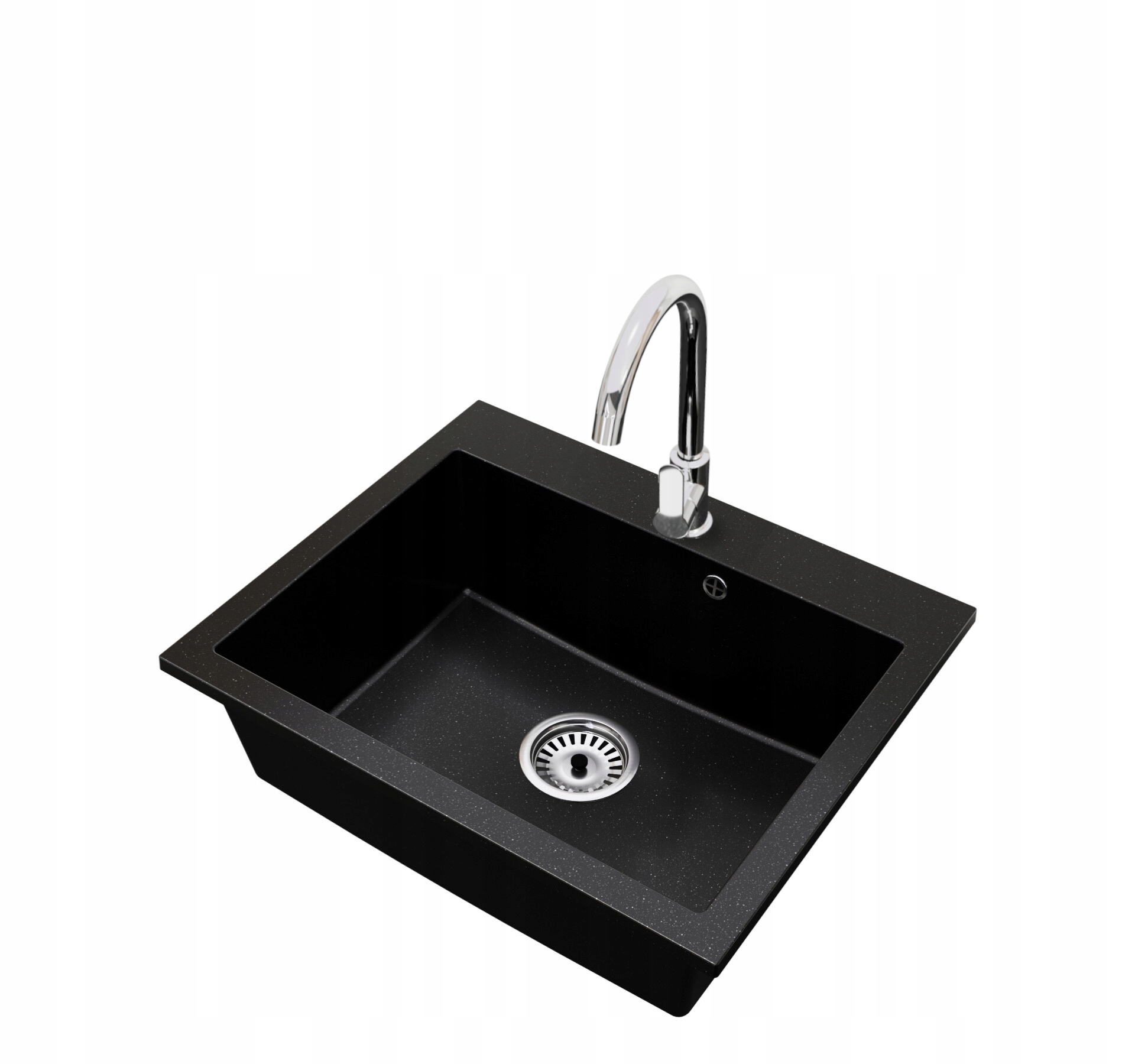 Kuchyňský granitový dřez Jednokomorový Elite 60 Baterie Sifon Chrom