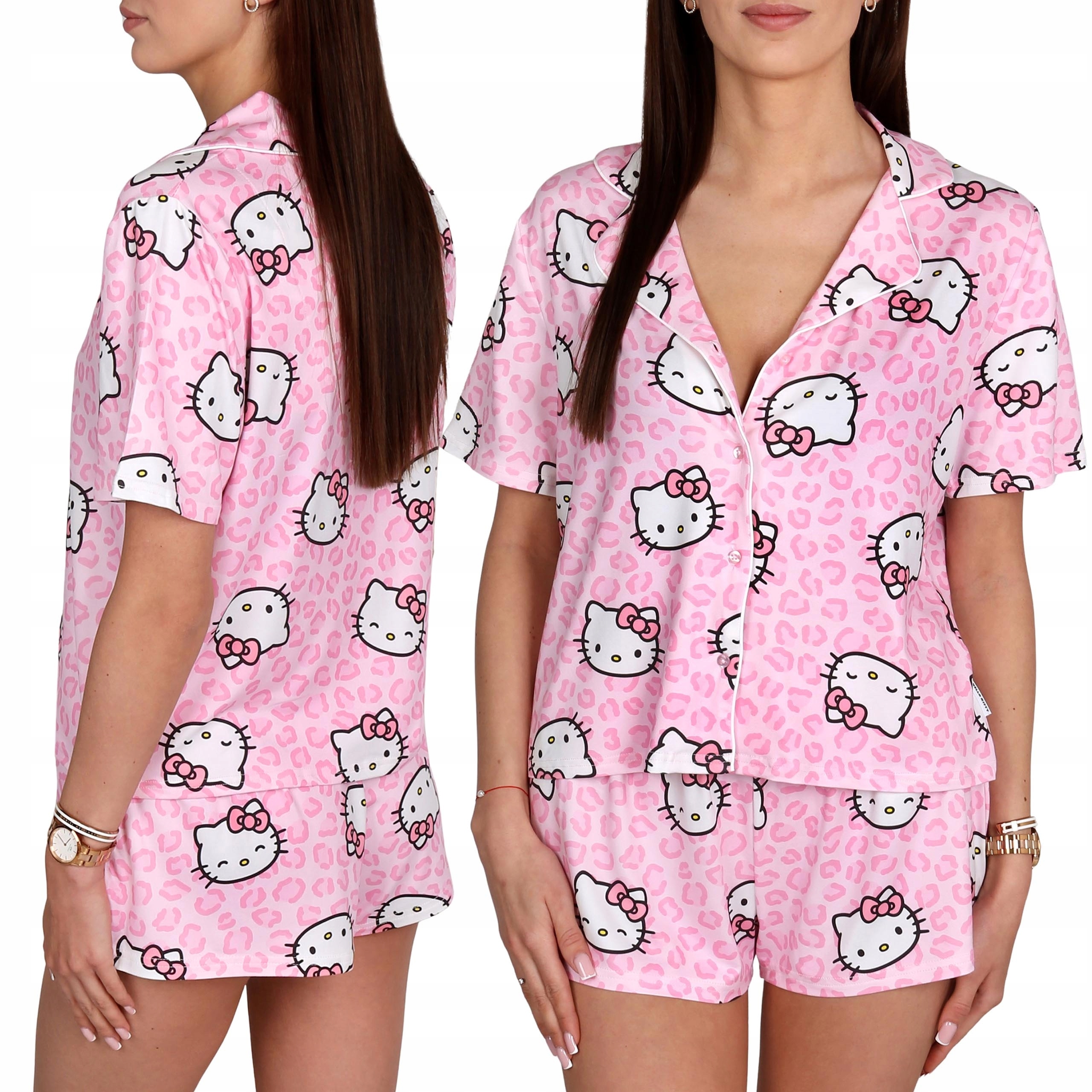 Hello Kitty Dámské pyžamo Na Knoflíky Dvoudílné pyžamo Na Léto Xs