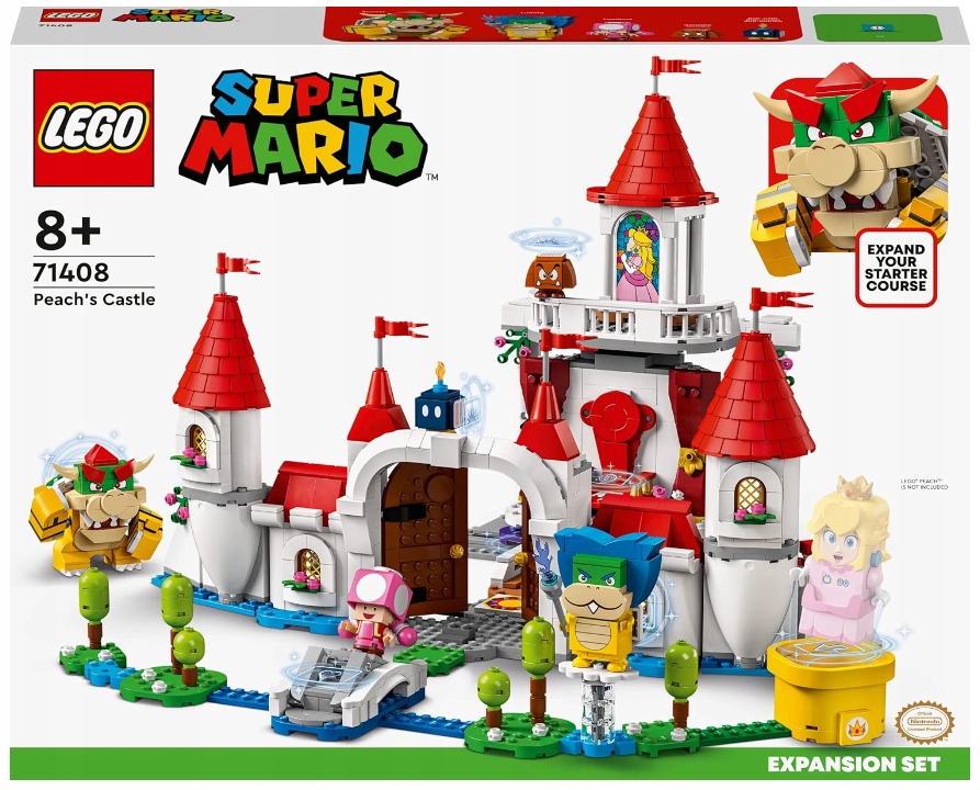 LEGO Super Mario 71408 Zamek Peach Waga produktu z opakowaniem jednostkowym 1524 kg