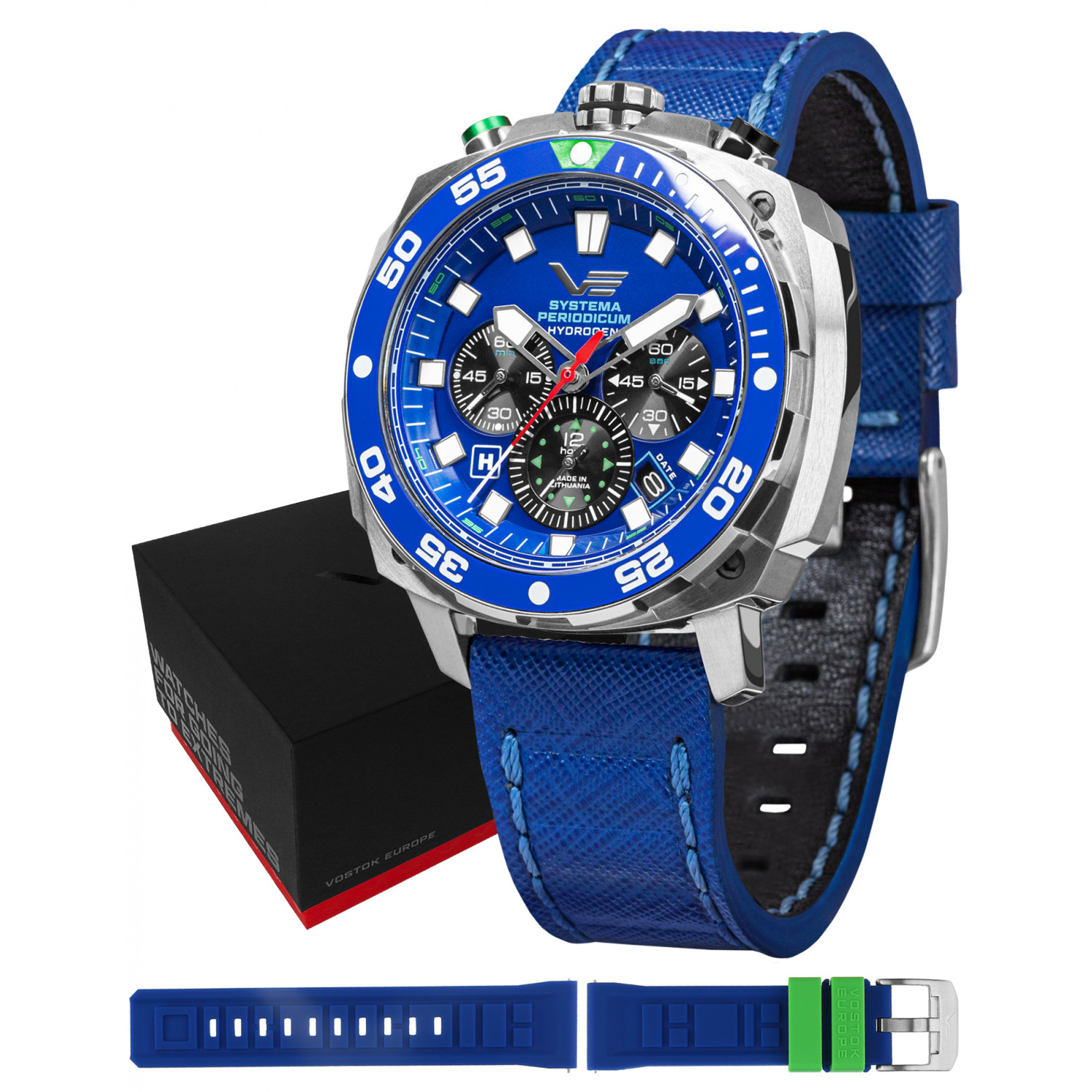 Pánské Hodinky Vostok Europe VK67-650A720 s modrým řemínkem