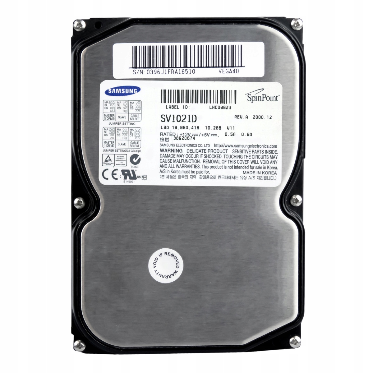 Samsung SpinPoint V20400 10,2 Gb 5,4K Ata 3,5'' SV1021D