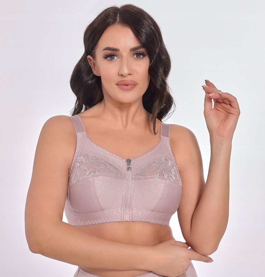 Viki Měkká Podprsenka Bez Kostic 586 Křemenná Růžová Rozepínací Vpředu 90 G