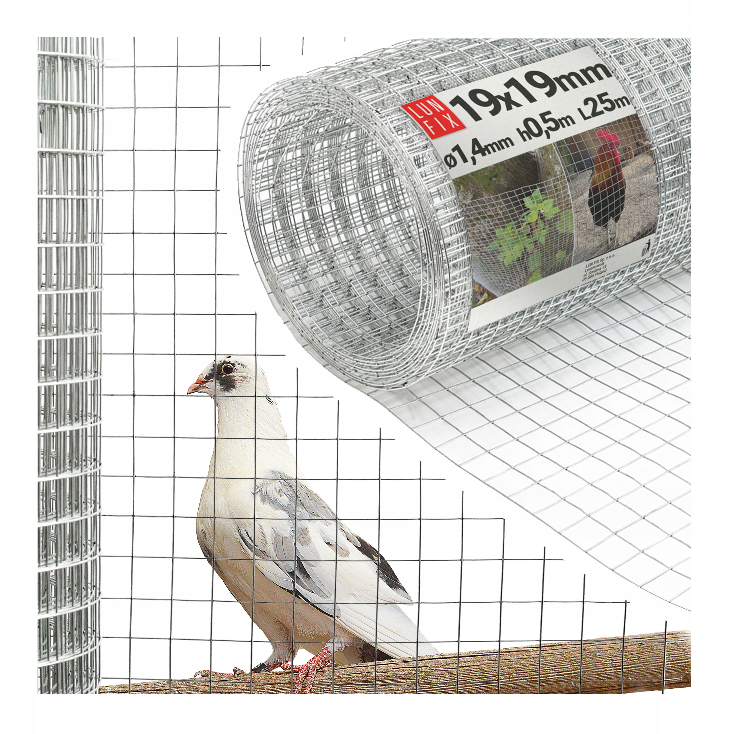 Pěstitelská síť na voliéry 25 m svařovaná, pozinkovaná 19x19 h0,5 fi1,4