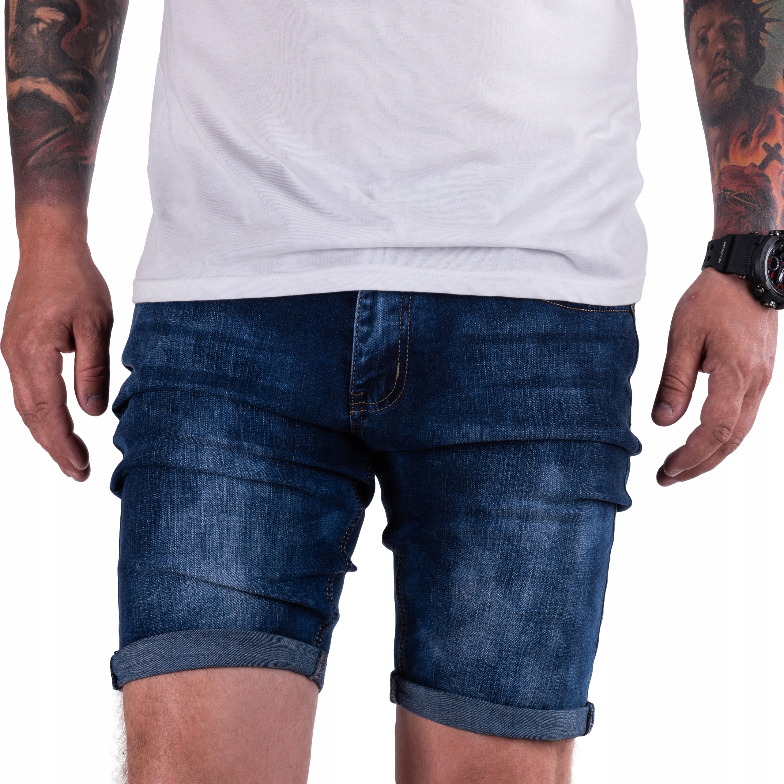 

Krótkie Spodenki elastyczne jeansowe Sainz r.34